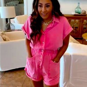 Hot pink romper